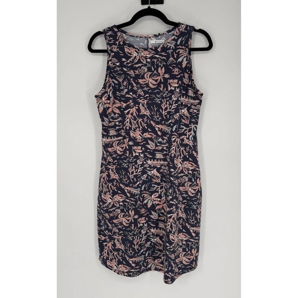 Columbia Dress Women's Medium Blue Chill River Printed Everblue Taniflag Pockets